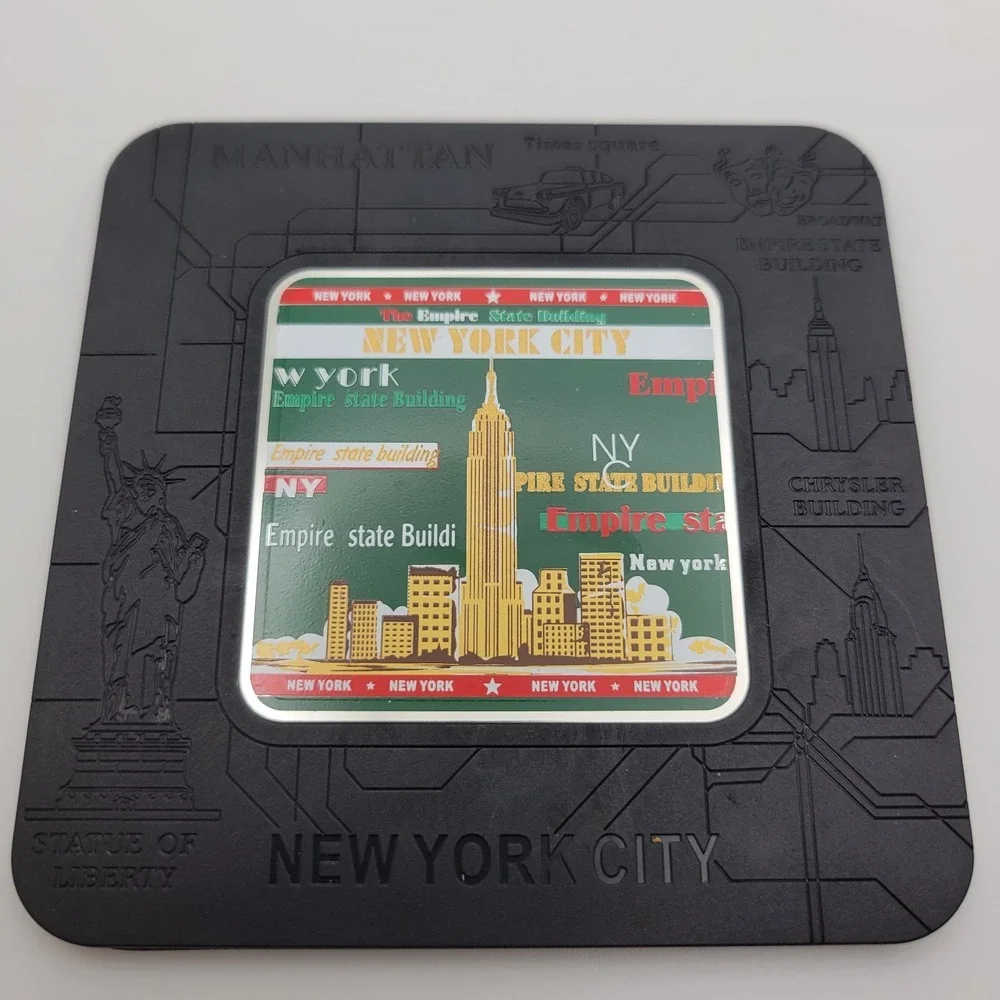 New‎ York City Coasters Set of 6 NYC Landmarks Souvenir Gift Box Modern Decor